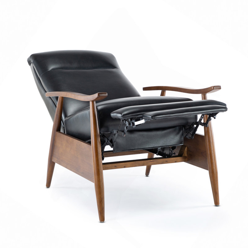 Fauteuil inclinable à accoudoirs en bois, Noir
