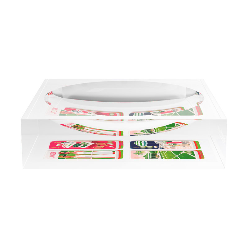 Mahjong Acrylic Decorative Tray, 6"W x 6"D x 2"H