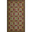 Antique Early 20th Century American Geometric Floral Folk Art Design Small Hooked Rug