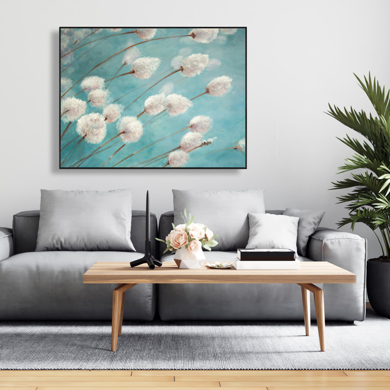 Plantes de coton dans le vent - décor de toile rustique pour chambre à coucher
