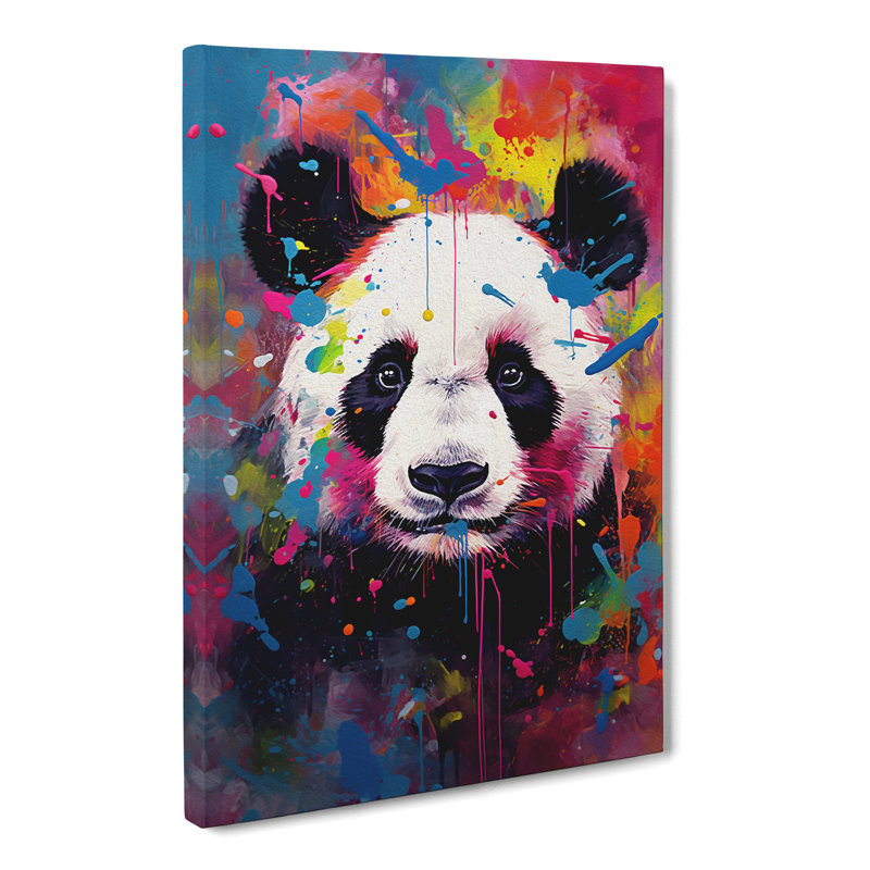 Panda Abstract No.2 - Wrapped Canvas Print, 50cm H x 35cm W x 3cm D