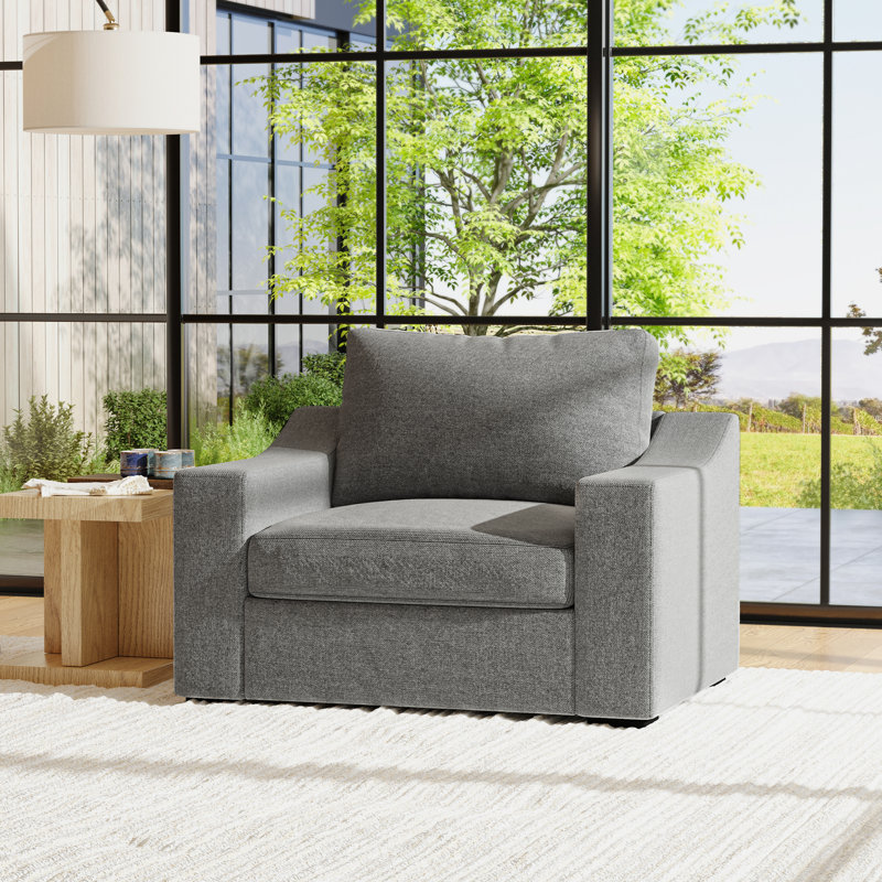Stutsman Upholstered Chair And A Half, Gray Polyester Blend