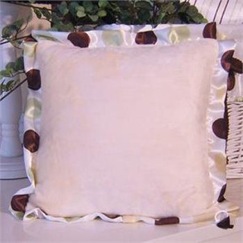 Ash Polka Dot Trim Throw Pillow