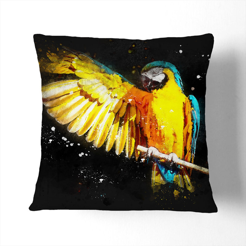 Macaw Parrot Cushion with Filling, 40cm H x 40cm W x 15cm D