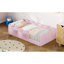 Coffre-fort pour lit simple avec rangement en bois aggloméré rose