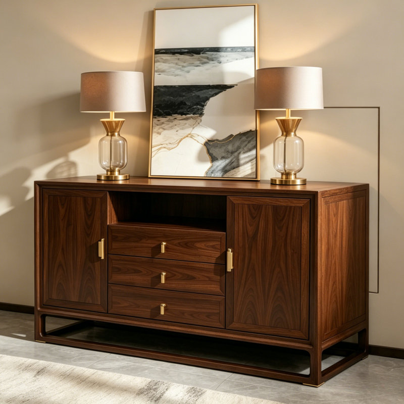 Buffet rétro simple et léger de luxe, H 35,4 po x l 63 po x P 15,7 po