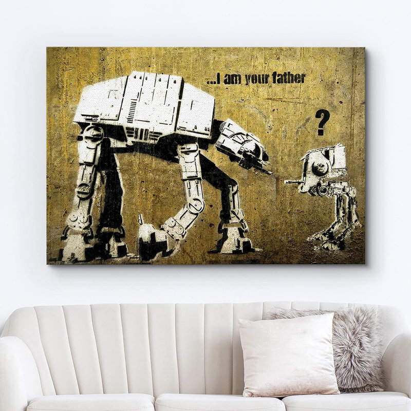 «Banksy Science Fiction Robots», reproduction sur toile, H 32 po x l 48 po x P 1,5 po, Toile tendue