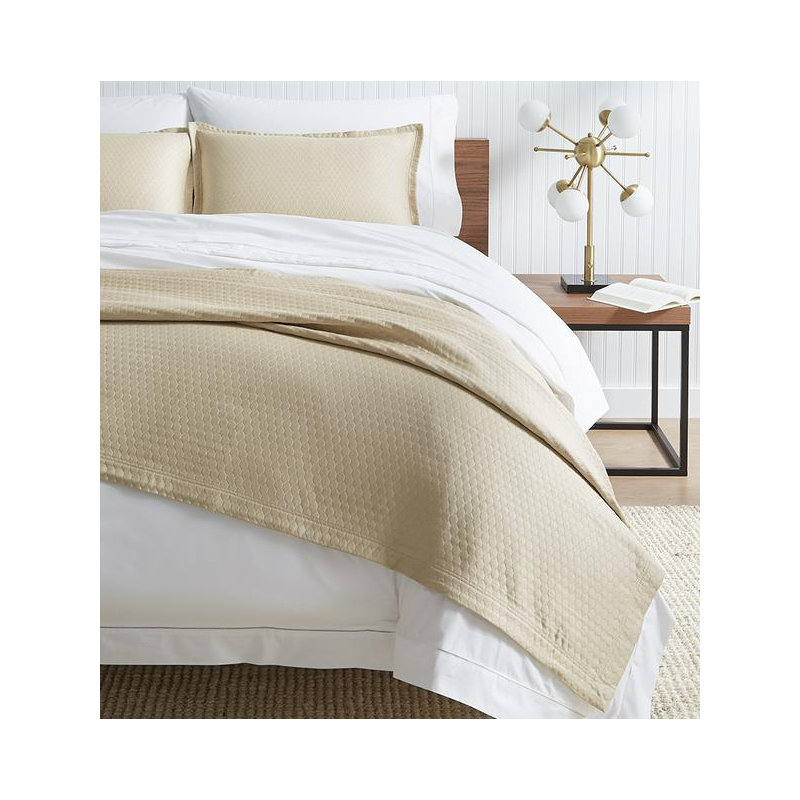 Favo Pleated Bed Skirt, Full, White