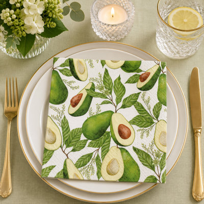 Ensemble de 20 serviettes de table format avocat