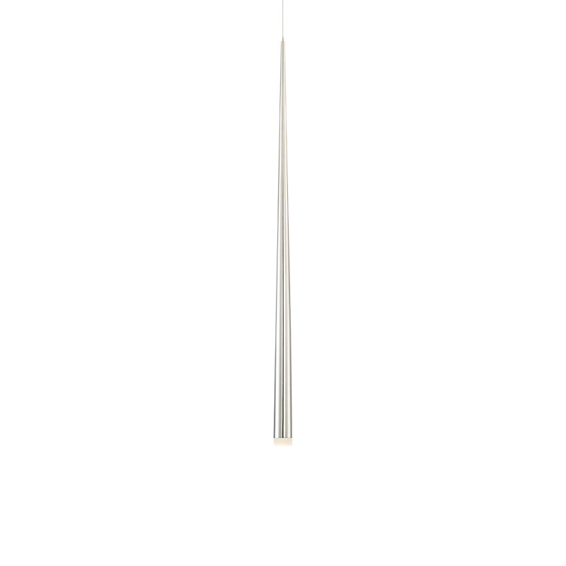 Cascade 1 - Light LED Pendant, 37" H x 6.5" W x 6.5" D, Polished Nickel