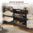2-Drawer Wooden Shoe Cabinet With Rattan Doors / Narrow Freestanding Storage Organizer For Entryway,Black-778078403