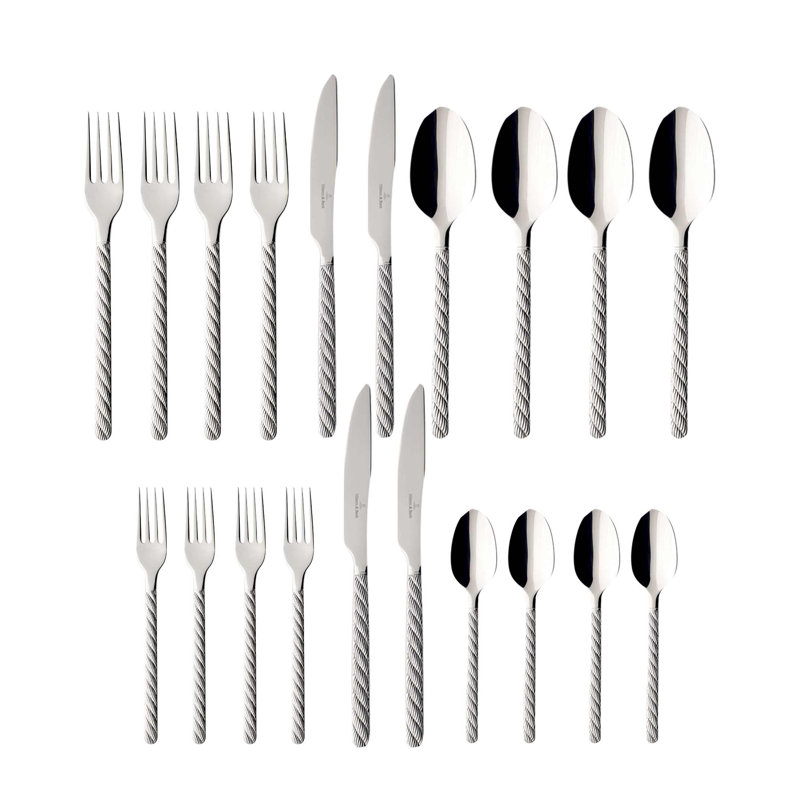 Montauk 20 Piece Stainless Steel Flatware Set, Service for 4