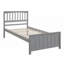Lit plateforme simple en bois avec tête et pied de lit - Structure classique en bois de pin, aucun sommier requis-1718729093