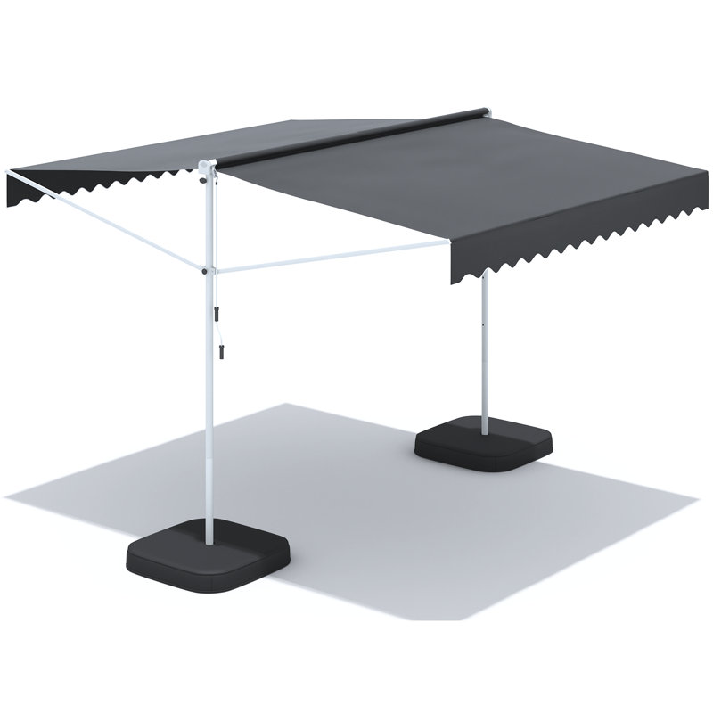 Free Standing Retractable Awning With Weighted Base
