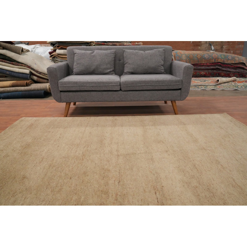 Tapis beige élégant de style Gabbeh 6 x 8 pour des intérieurs sophistiqués