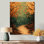 Feuilles, forêt brune, tranquillité I - reproduction d'art traditionnelle en métal, feuilles, art mural en métal
