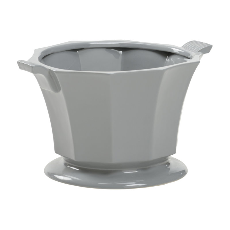 Baron Ceramic Planter, Gray Glaze