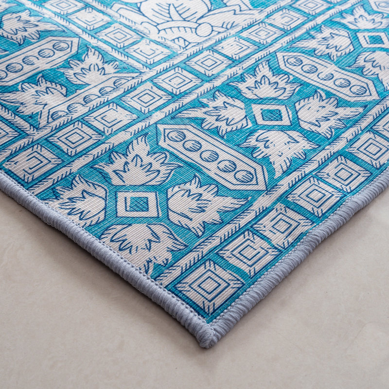 Benita Velvet Washable Rugs 20" X 60" Or 24"X 36", Rectangle 2' x 3'