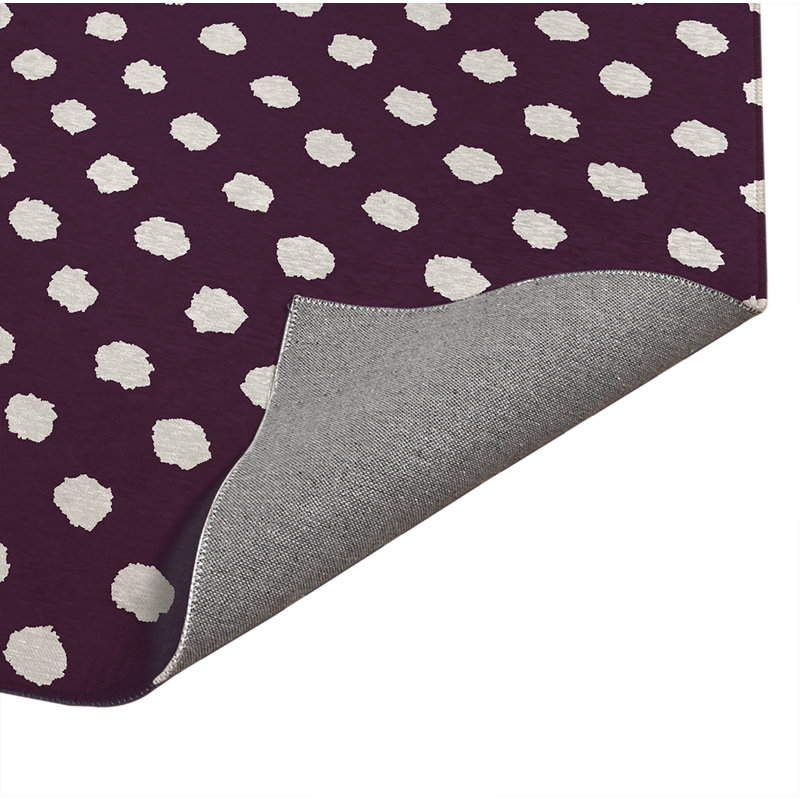 Grunge Dot Low Profile Kitchen Mat, Eggplant, Rectangle 5' x 7'