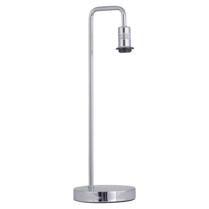 Hamidah 46Cm Polished Chrome Table Lamp Base Set