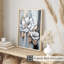 Floral blanc et doré, magnolia moderne, reproduction d'art non encadrée-606798018