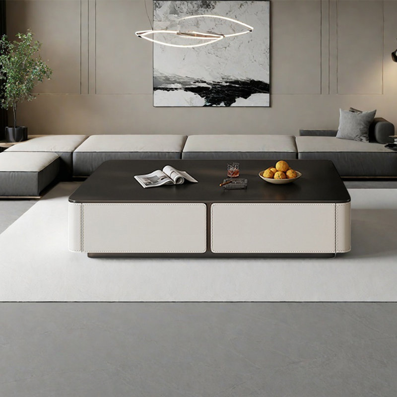 Table basse rectangulaire italienne en ardoise, H 13,8 po x L 59,1 po x l 31,5 po