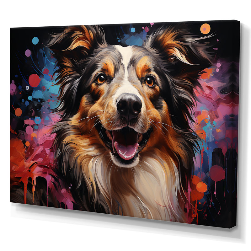 Shetland Sheepdog, portrait sur toile, H 12 po x l 20 po x P 1 po, Toile tendue