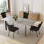 Ensemble de table de salle à manger rectangulaire 78,7 po, ensemble de table de cuisine moderne avec chaise rembourrée pour la maison, la cuisine et la salle à manger-1110653787-1110653781