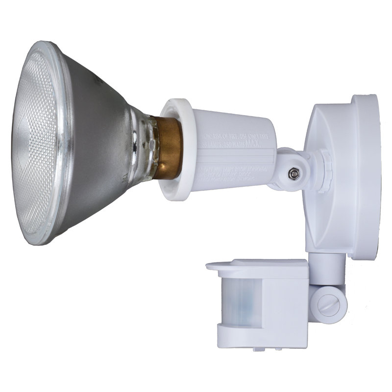 White Dual Head Motion Sensor Outdoor Security Flood Light