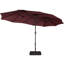 Parasol de patio rectangulaire de 15 pi x 9 pi avec base triple Harworth-1645863469