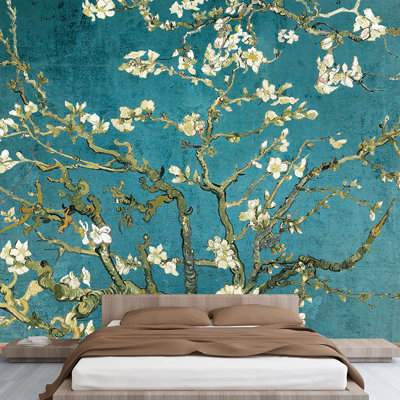 Almond Blossom Vincent Van Gogh, Floral Mural, Vintage Boho Removable Contact Paper