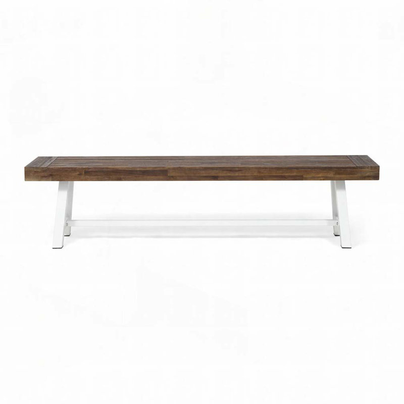 Wood Outdoor Bench, 2-Person Garden Bench