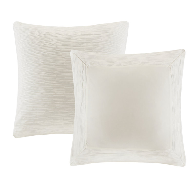 Hanae White Transitional Cotton Blend 26x26'' Euro Sham, White