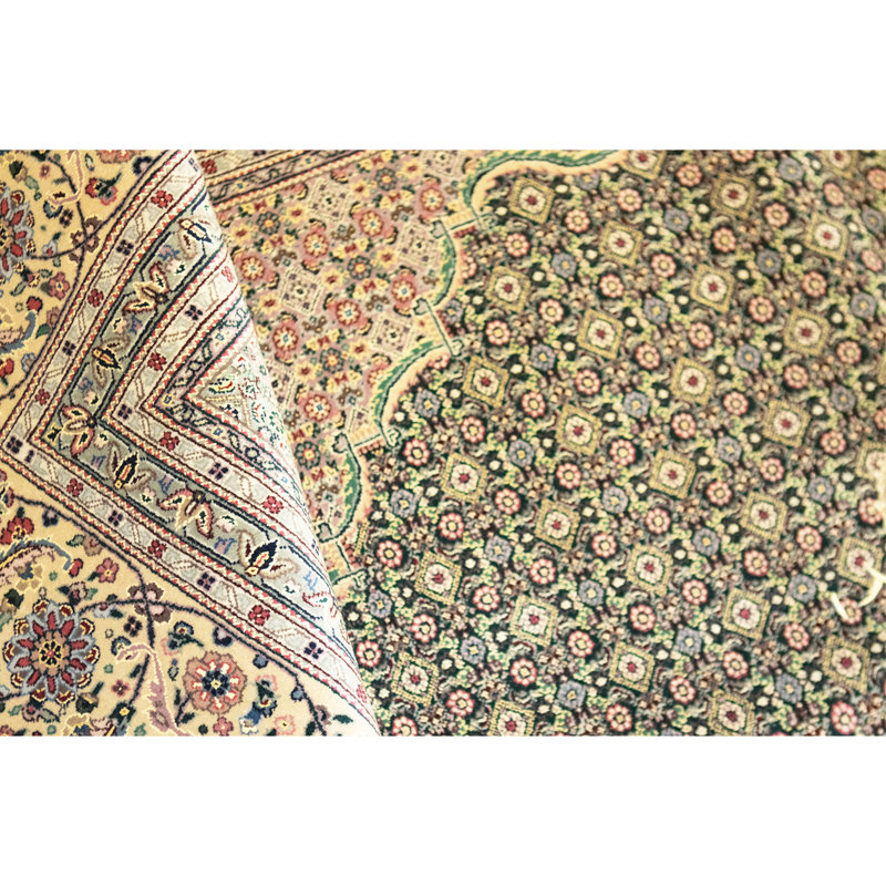 Tapis rectangulaire en laine noué à la main