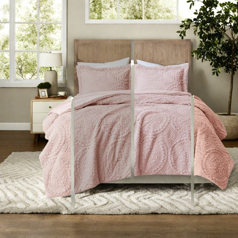 Ensembles de literie simple ultra moelleux, style médaillon en polyester pour la maison