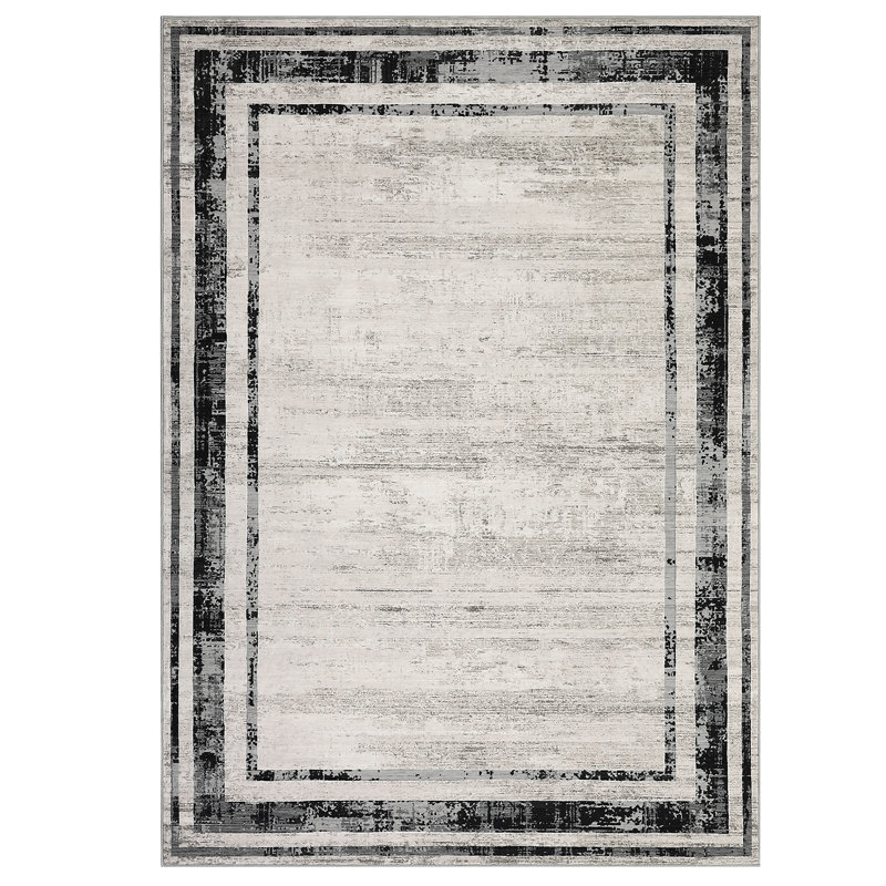 Commercial Grade Modern Rugs 10x13 Oversized Washable Rugs with Rubber Backing, Contemporary Minimalist Floor Carpet, Indoor Foldable Printed Mat