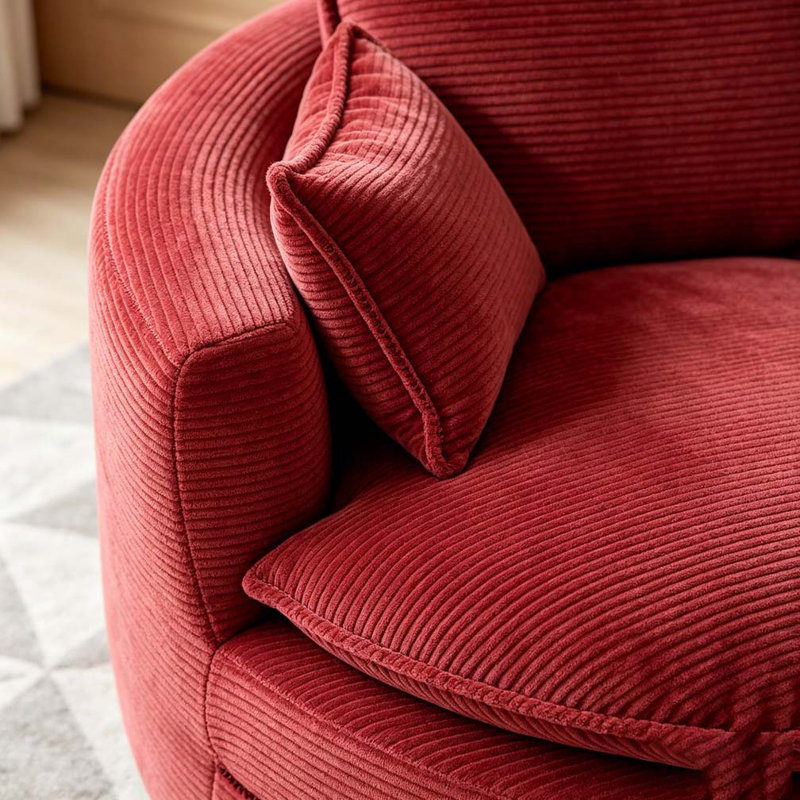 Fauteuil demi-tonneau pivotant à 360 °, Red