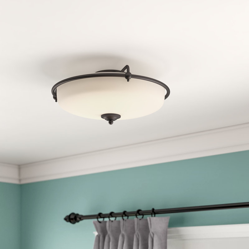 Ampelio Glass Semi Flush Mount, Palladian Bronze