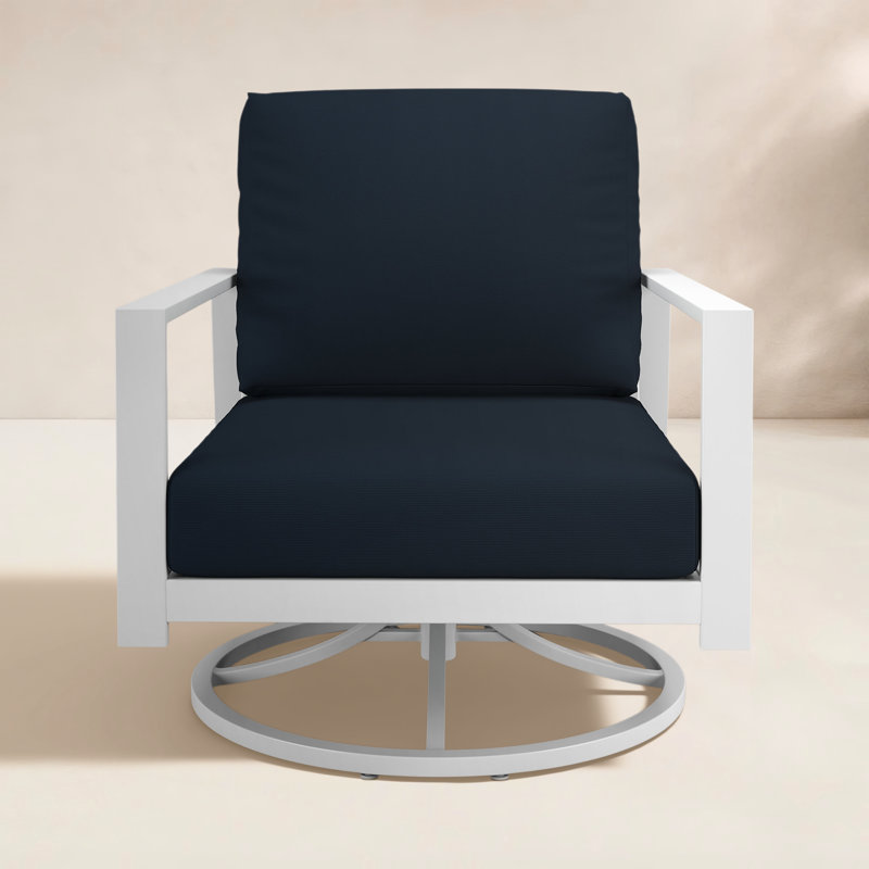 Townsend Metal Outdoor Rocking Chair With Sunbrella Cushion, Canvas Navy