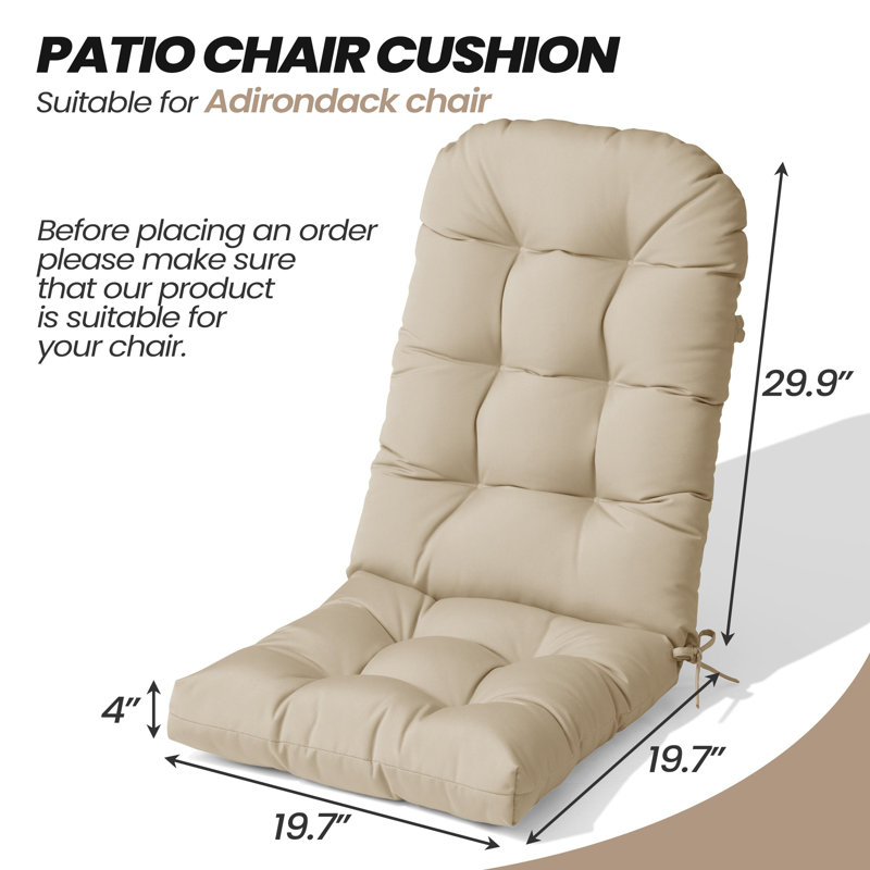 4" Thick Sunbrella Seat/back Cushion For Adirondack Chair, 1, Beige
