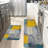 Yellow & Gray Geometric, 2 Count Non Slip Kitchen Mats