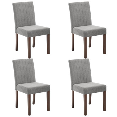 4/6 Pieces Upholstered Dining Chairs For Dining Room,Modern Button Tufted Kitchen Chairs with Wood Legs & Padded Seats for Living Room ,Kitchen