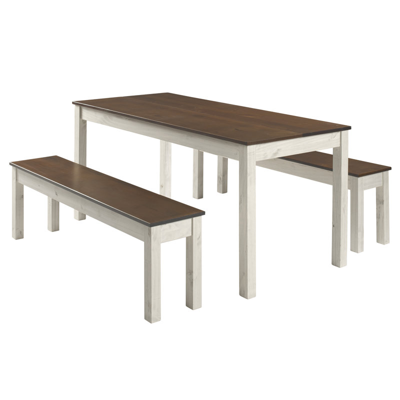 Poppy-Jane 6 - Person Pine Solid Wood Solid Wood Top Four Leg Dining Set