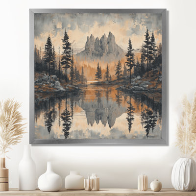 Giovan Mountains Woodland Reflection In Canada I - montagnes, art mural