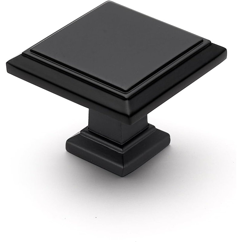 Paquet de 30 poignées d'armoire carrées noires mates avec tiroirs en zinc massif pour vis