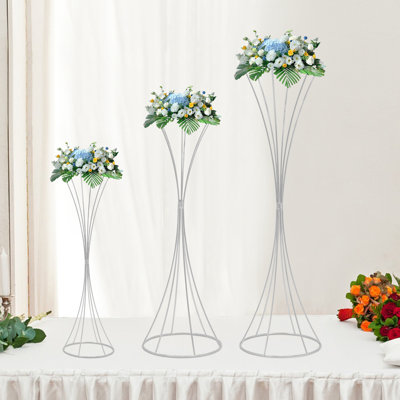 3 Pieces Modern Hourglass-shaped Wedding Flower Stands