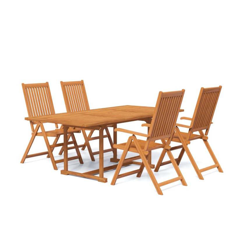 Jamayne Rectangle 4 - Person Dining Set, 75cm H x 200cm W x 100cm D, Brown