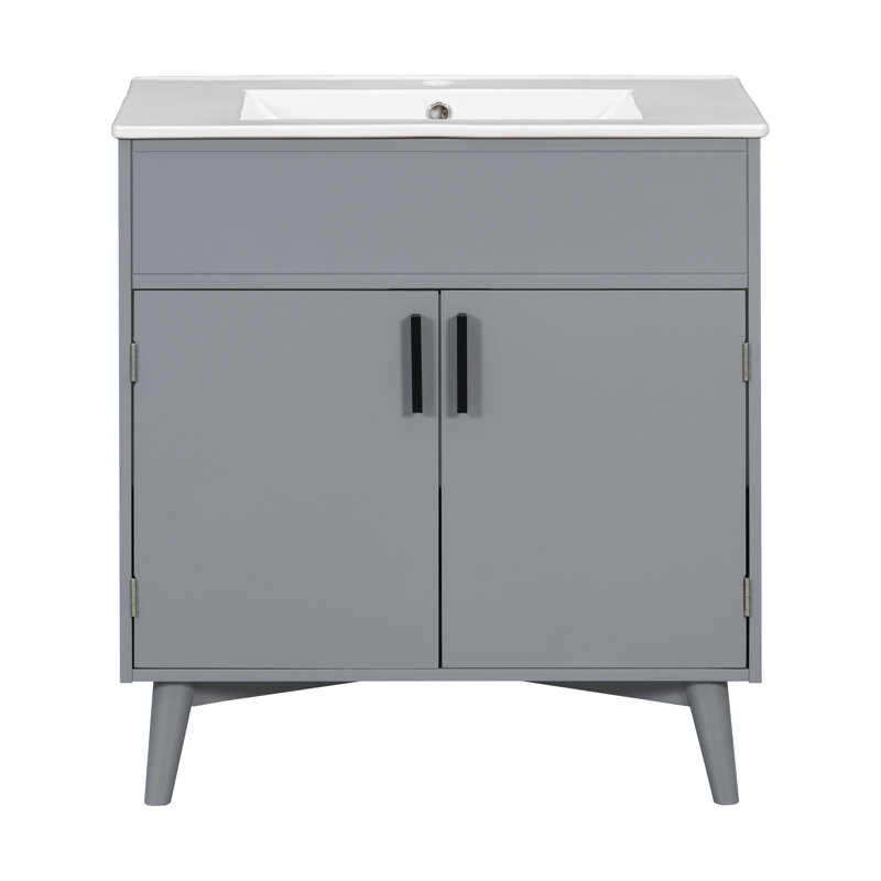 Meuble-lavabo de salle de bain, Gris