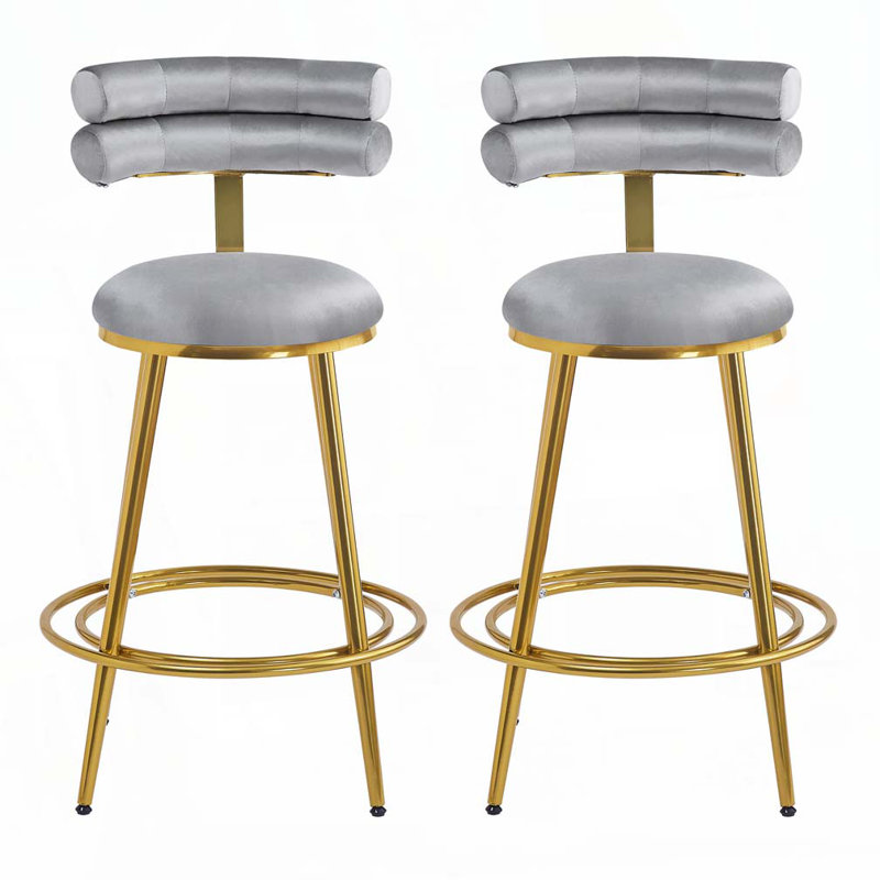 Tabouret de bar 27,65 po avec cadre en fer, Gris foncé