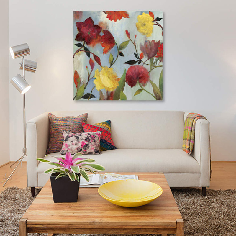 «Wildflowers II», reproduction sur toile, H 37 po x l 37 po x P 1,5 po, Toile tendue, Pas de tapis